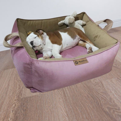 Cama para perro modelo nido kuapets palo rosa - café