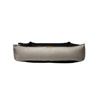 Cama para perro modelo nido Kuapets gris jaspeado - negro