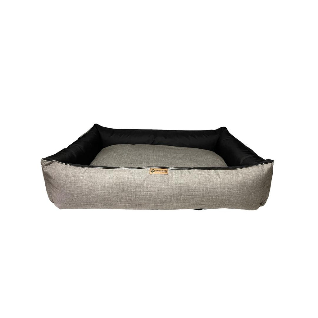 Cama para perro modelo nido Kuapets gris jaspeado - negro