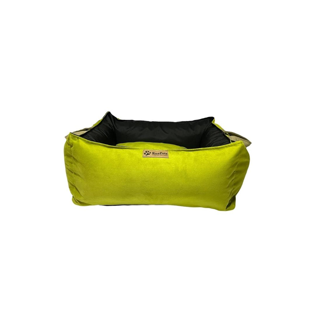 Cama para perro modelo nido Kuapets verde pistacho-negro
