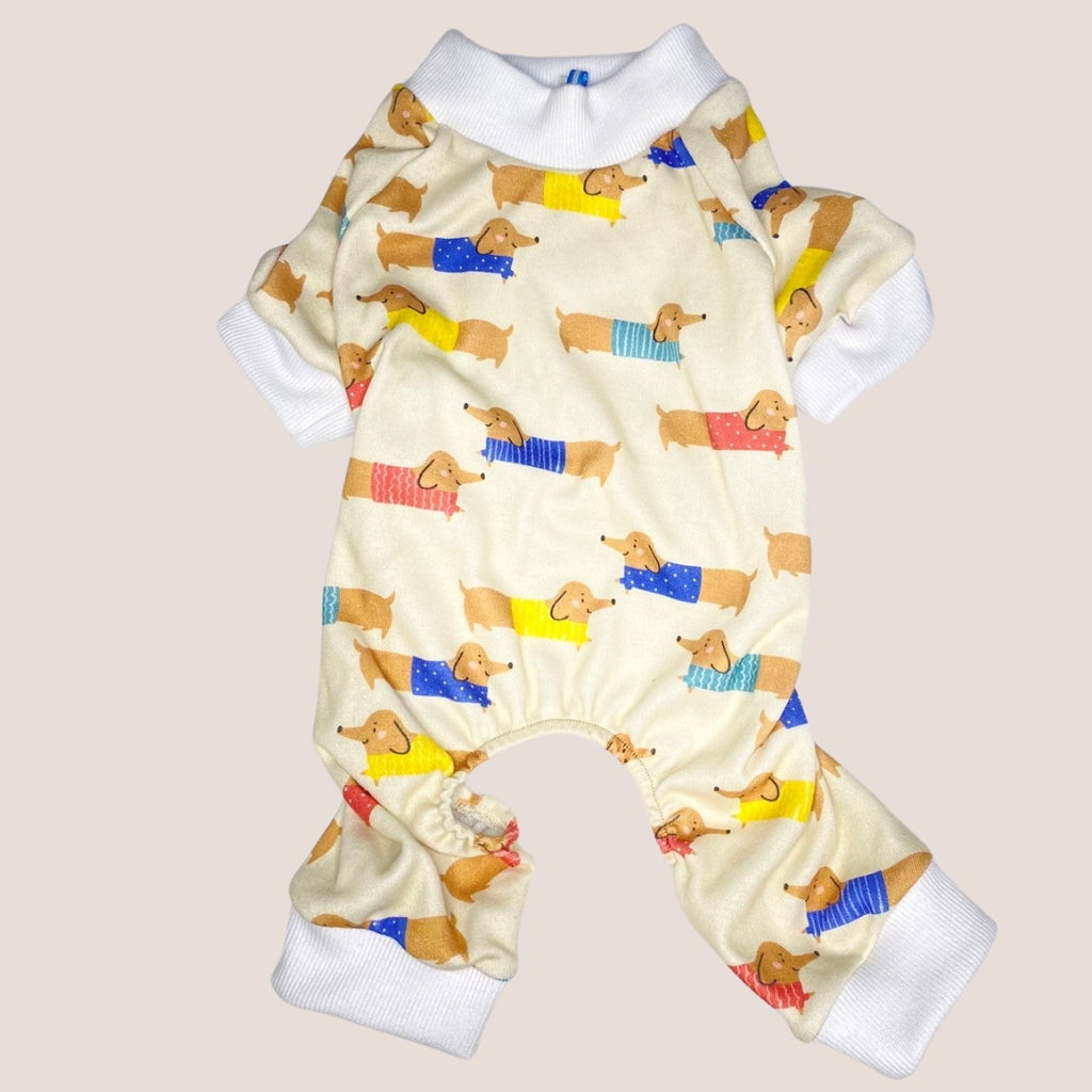 Pijama para Perro Algodón modelo dachshund Pequeñas Razas