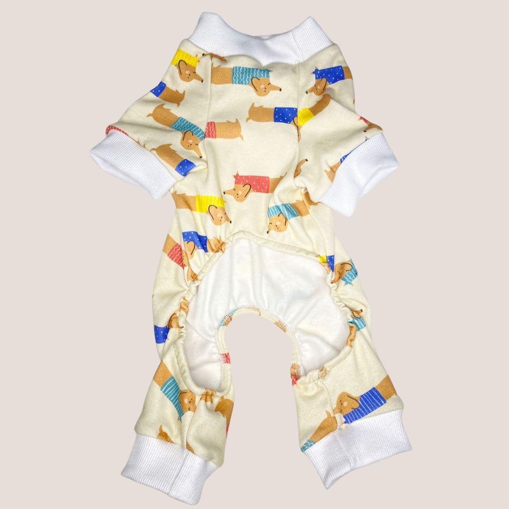 Pijama para Perro Algodón modelo dachshund Pequeñas Razas