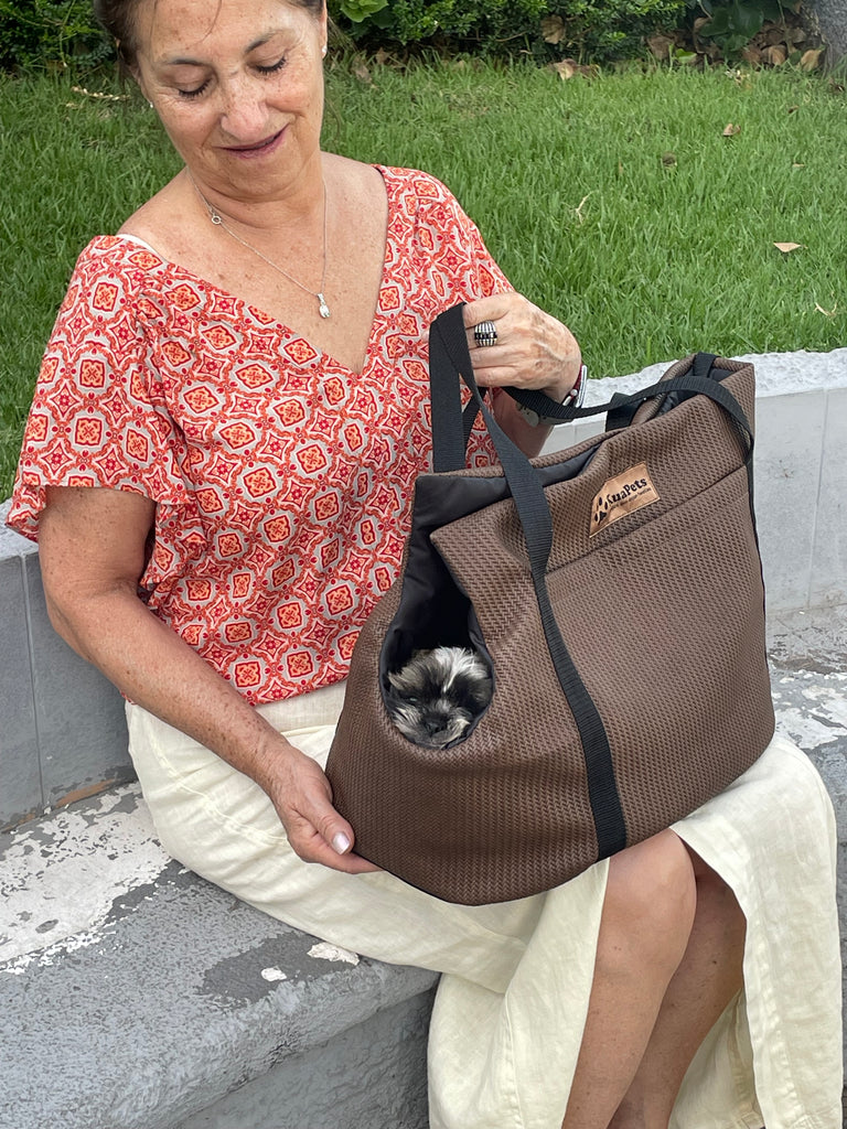 Bolso de Paseo para Mascotas – Eco cuero Marrón