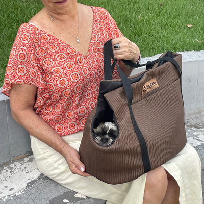 Bolso de Paseo para Mascotas – Eco cuero Marrón