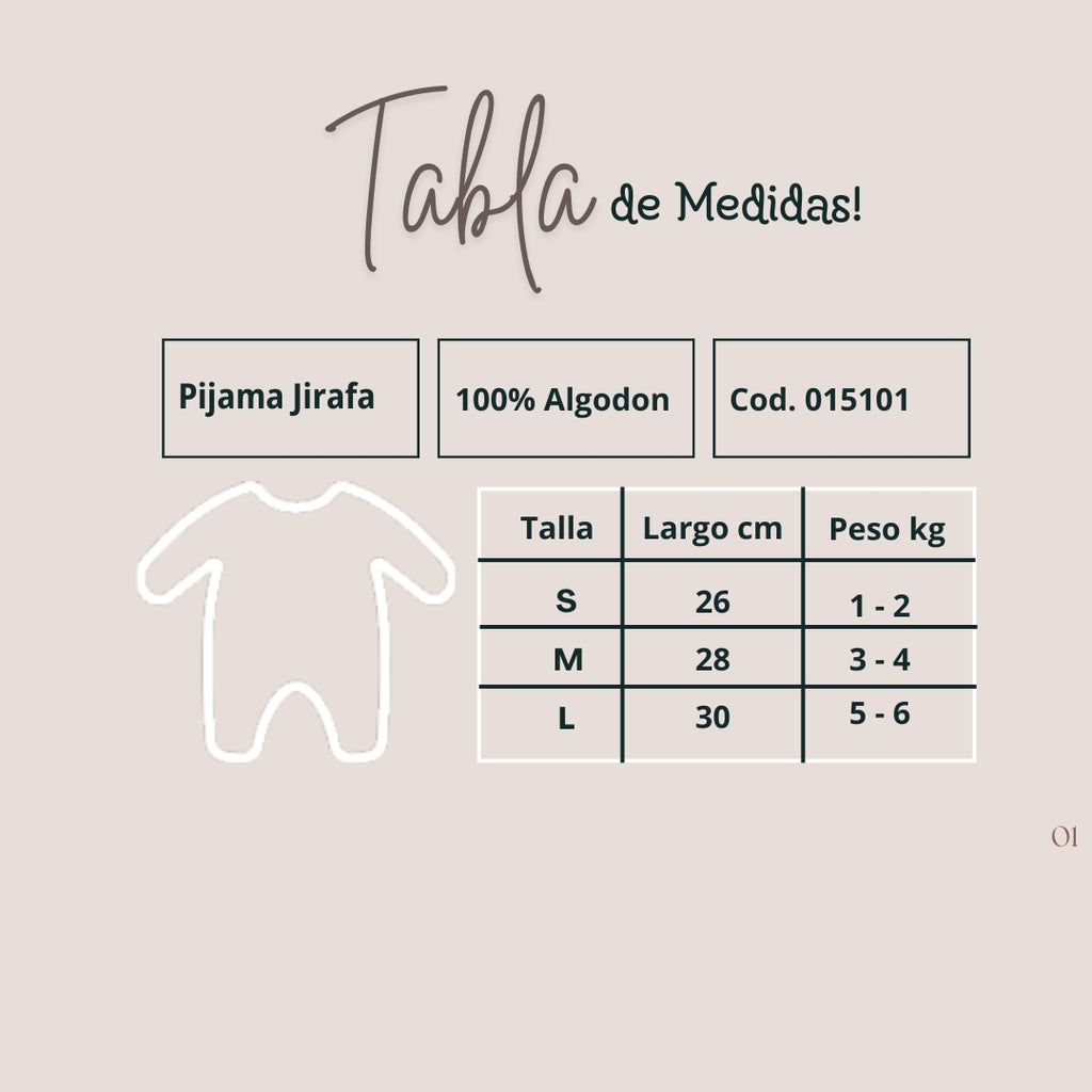 Pijama para Perro Algodón modelo jirafa Pequeñas Razas