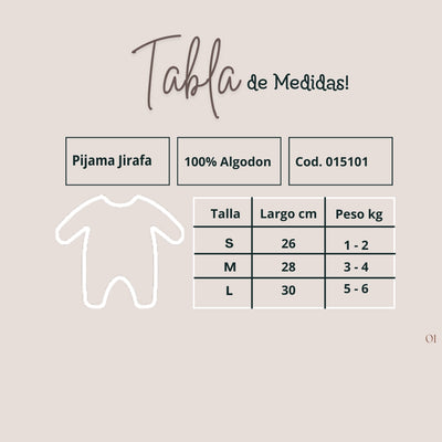 Pijama para Perro Algodón modelo jirafa Pequeñas Razas