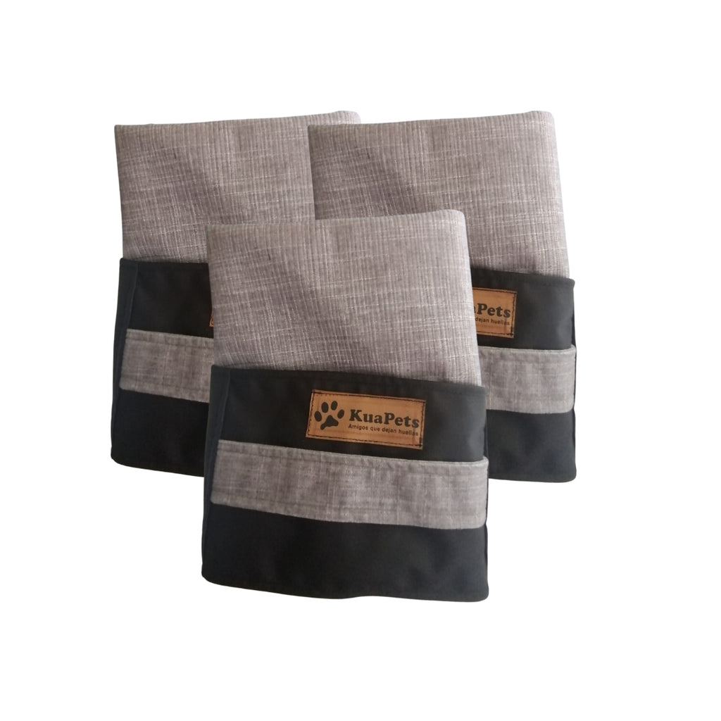 Funda de cama para perros modelo origen gris jaspeado - negro