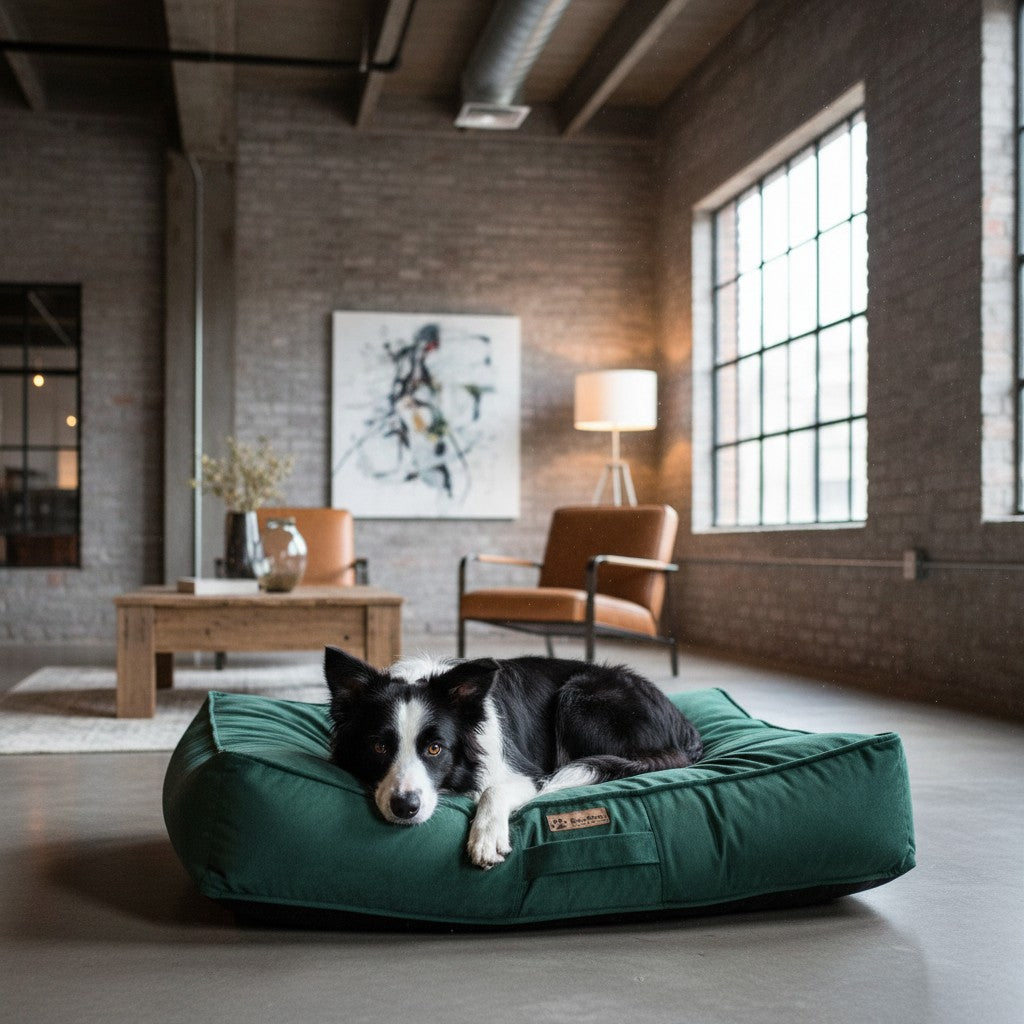 Camas para perros grandes Origen verde botella Kuapets
