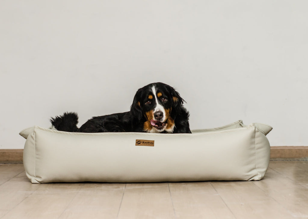 Cama para mascota modelo nido Kuapets eco cuero white