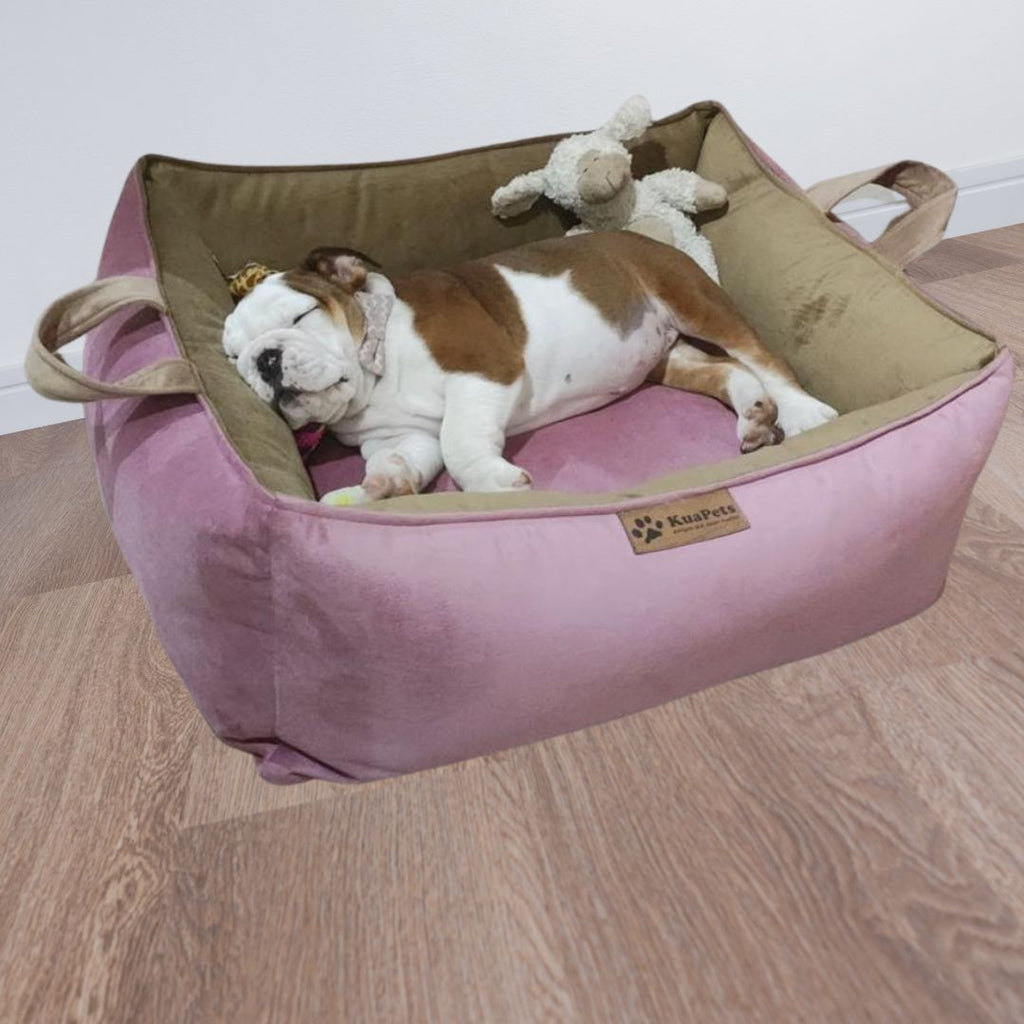 Cama para perro modelo nido kuapets palo rosa - café