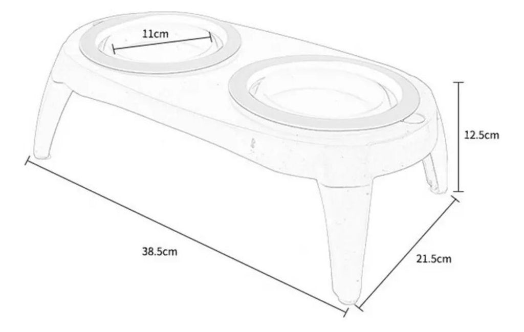 Pet bowl set plato doble plegable