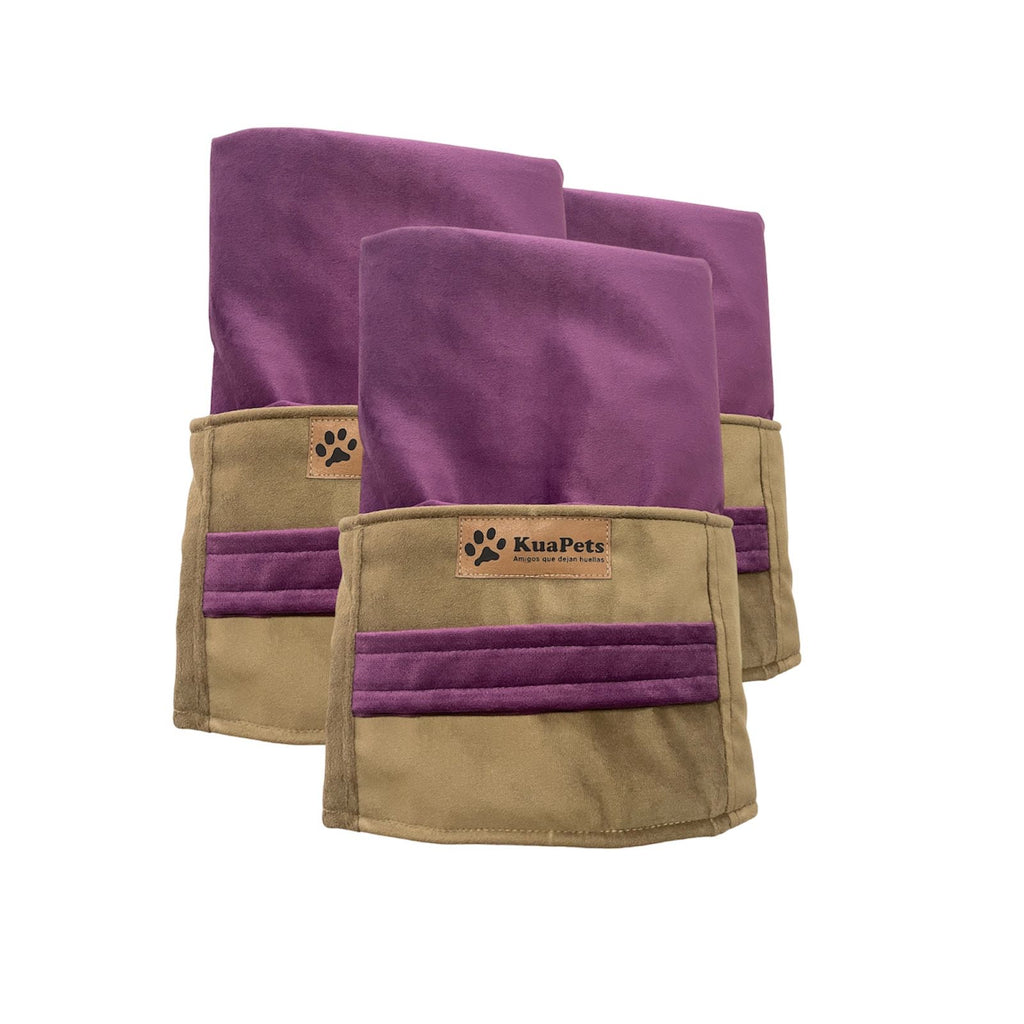 Funda de cama para perros modelo origen morado - café