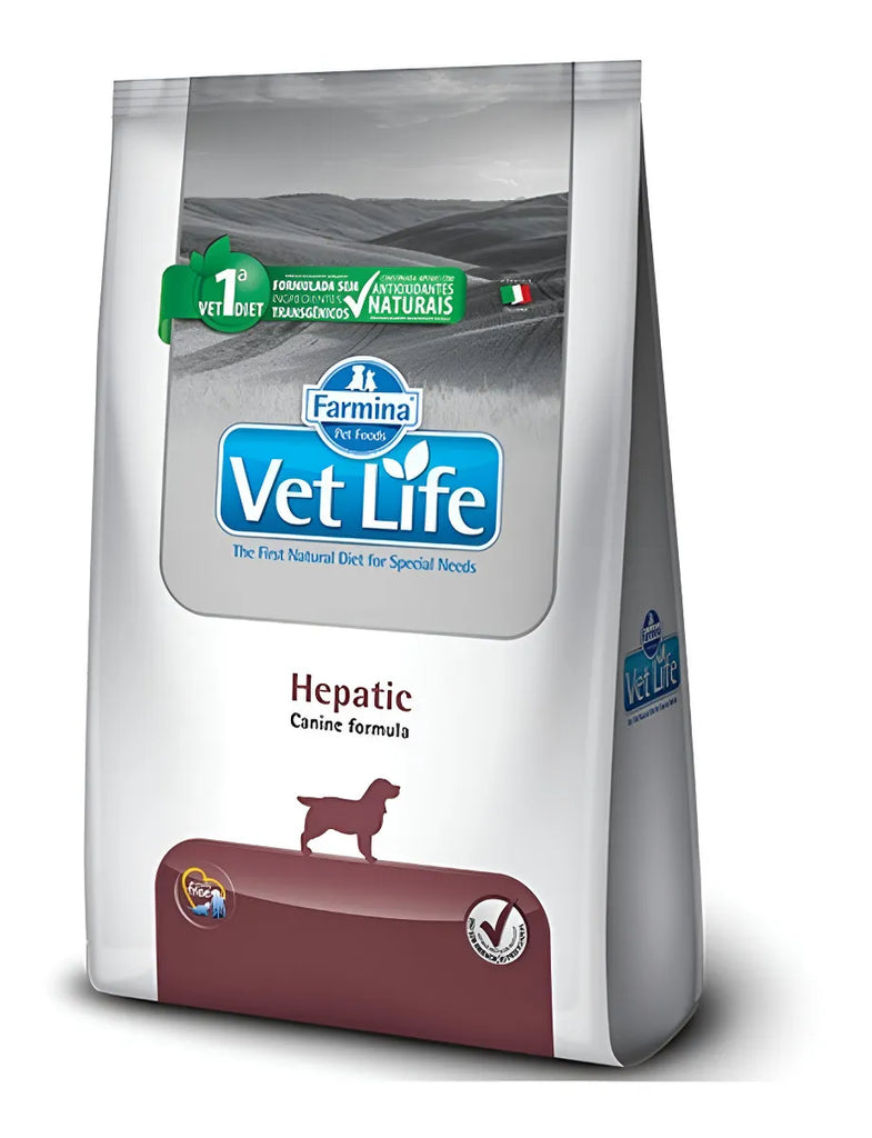 Alimento Vet Life Natural Canine Hepatic para perro adulto todos los tamaños sabor mix de 2 kg