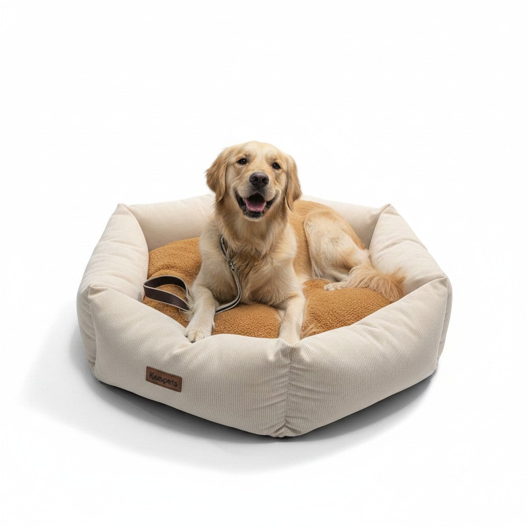 Cama para perro hexagonal Kuapets Beige