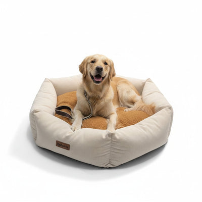 Cama para perro hexagonal Kuapets Beige