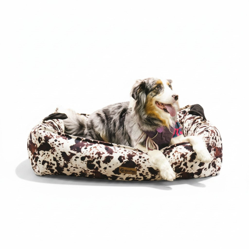 Cama para perro modelo nido Kuapets Cow-Print