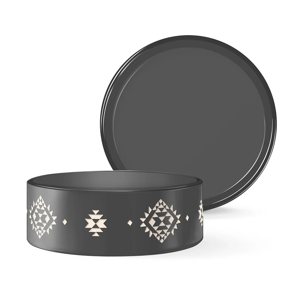 Plato Cerámica para perro 6 Tazas Tribal Charcoal