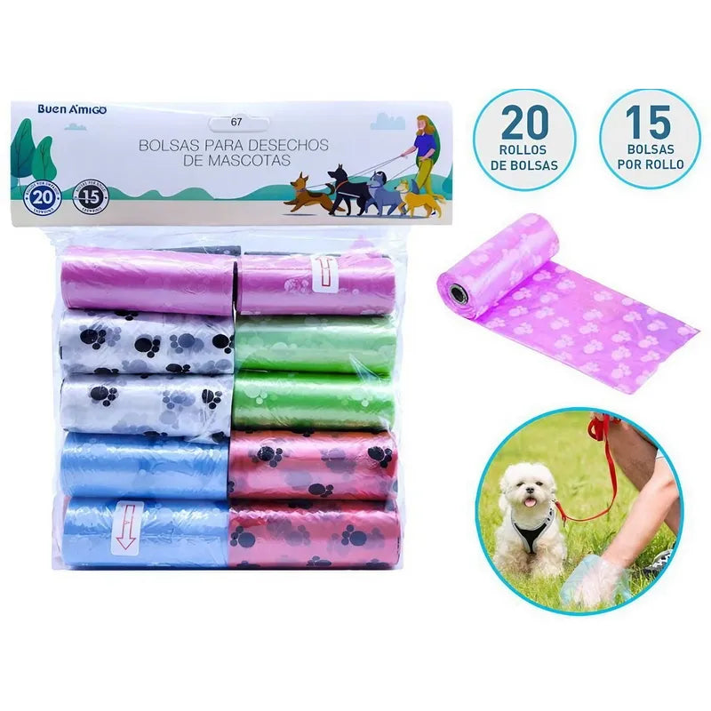 Bolsas para Desechos de Mascotas | Pack de 20 Rollos