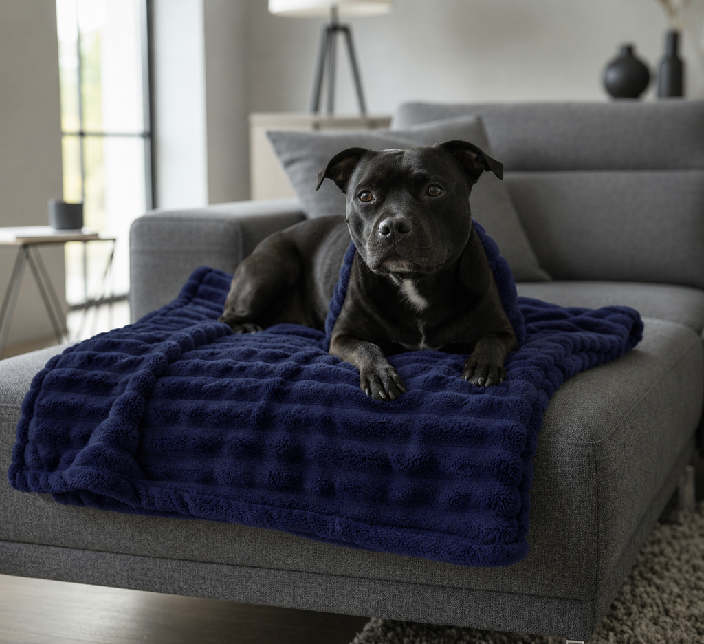 Manta de contención para perros azul