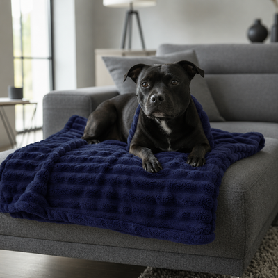 Manta de contención para perros azul