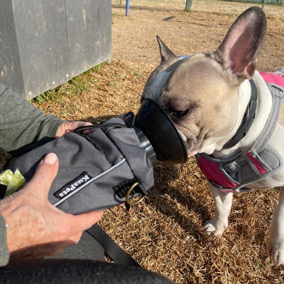 Bolso porta botella gris