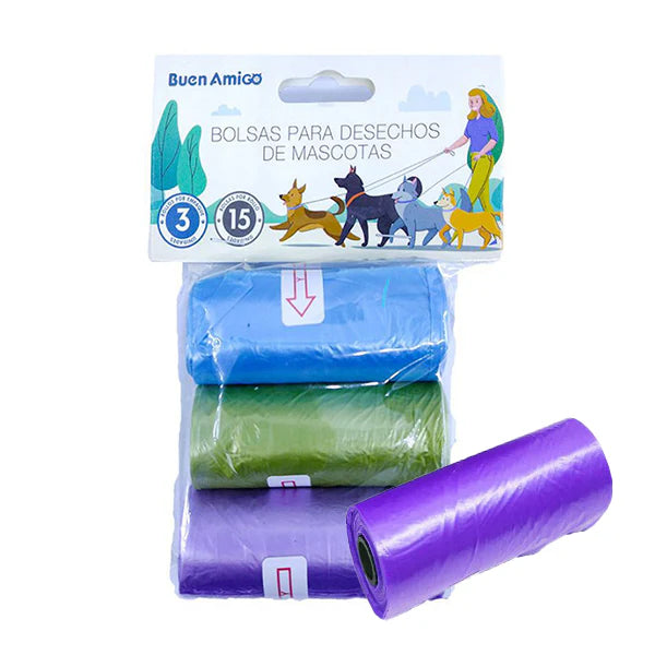 Bolsas para Desechos de Mascotas | Pack de 3 Rollos