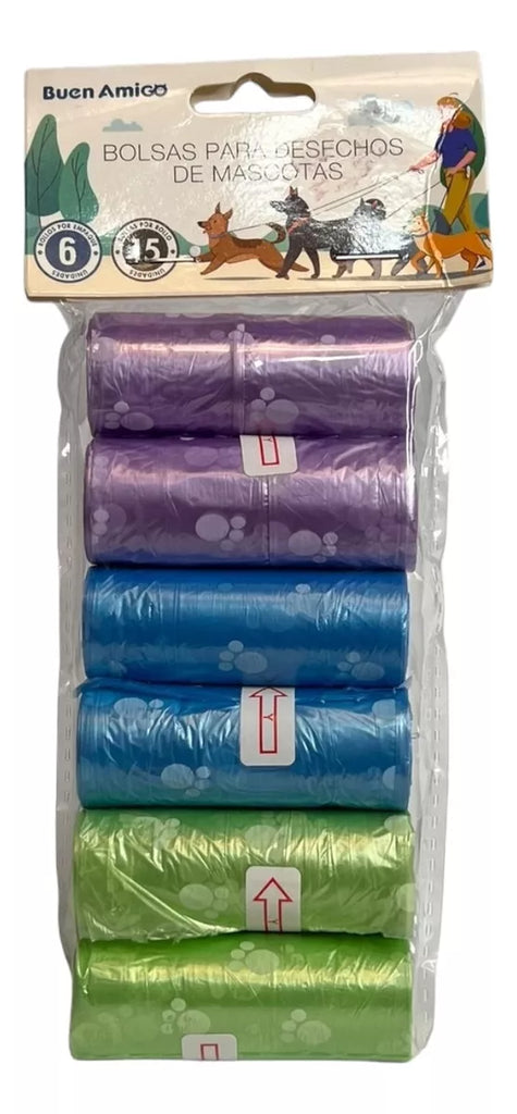 Bolsas para Desechos de Mascotas | Pack de 6 Rollos