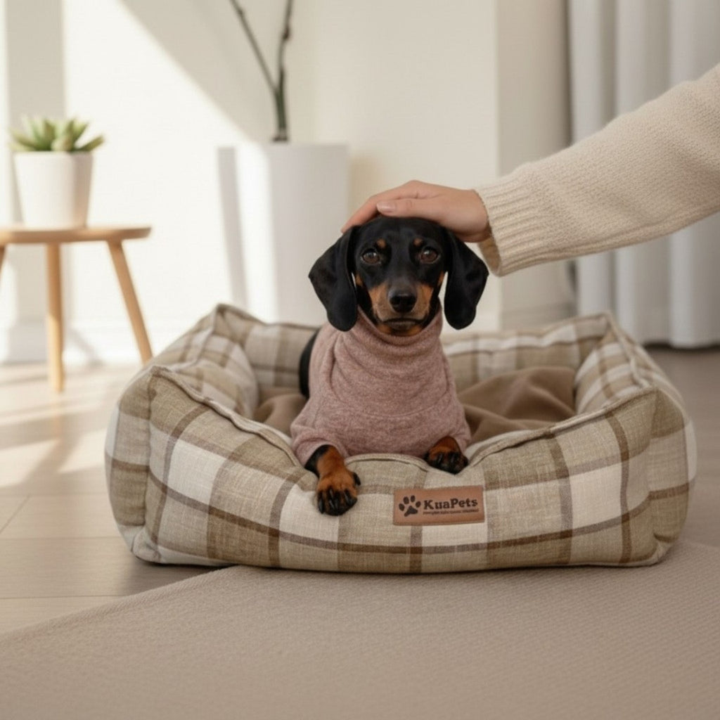 Cama para mascota modelo nido Kuapets café - Cuadrille