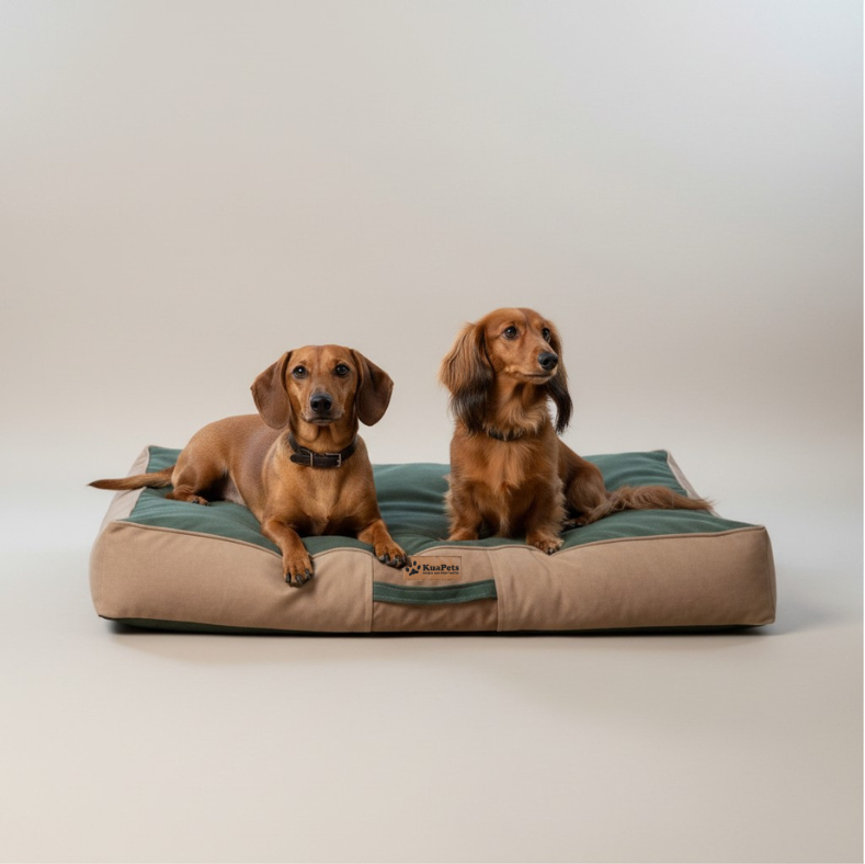 Cama Para Perro Origen Kuapets | Verde Botella - Café