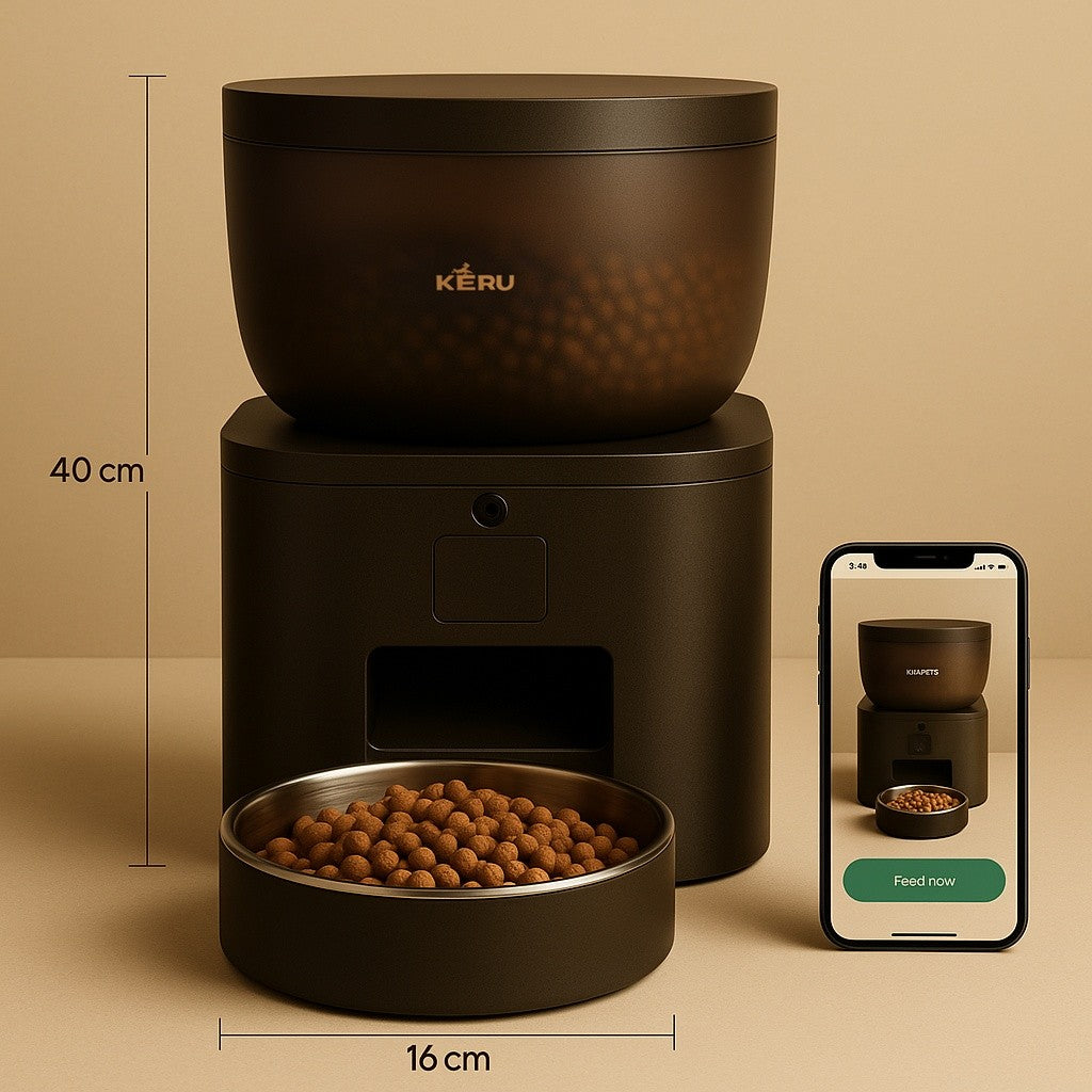 Comedero Automático WiFi con Cámara para Perros y Gatos Black