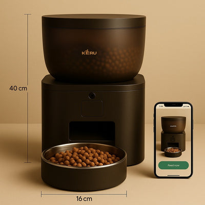 Comedero Automático WiFi con Cámara para Perros y Gatos Black