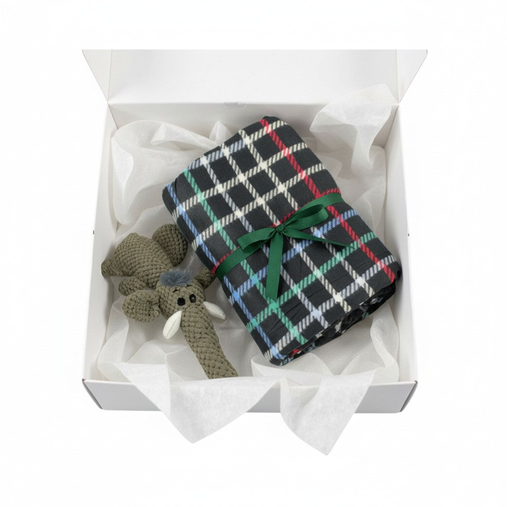 Cajita Navideña Kuapets – Manta + Peluche elefante