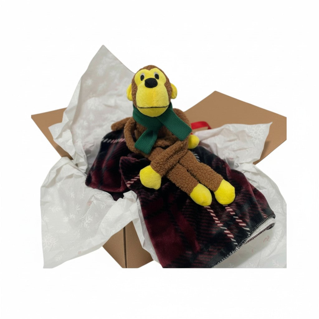 Cajita navideña Kuapets – manta +  Monkey