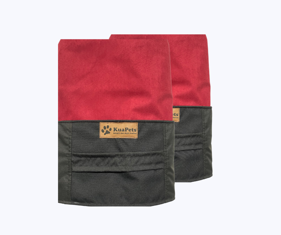 Funda de cama para perros modelo origen carmín -negro