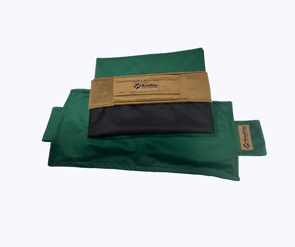 Funda de cama para perros Therapy - ortopédica verde botella - café