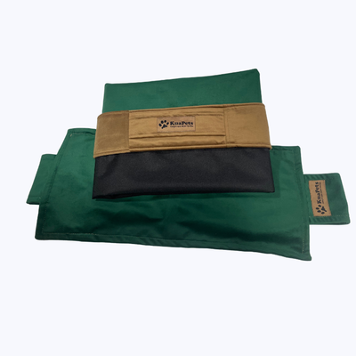 Funda de cama para perros Therapy - ortopédica verde botella - café