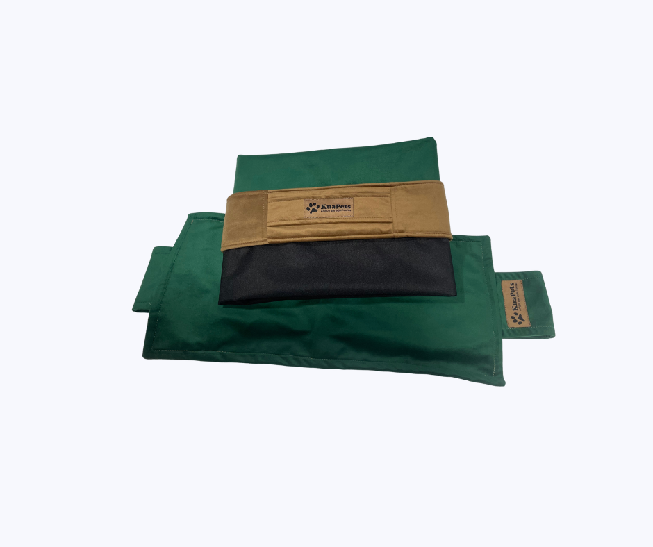 Funda de cama para perros Therapy - ortopédica verde botella - café