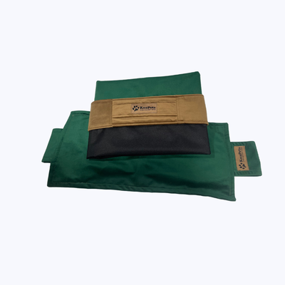 Funda de cama para perros Therapy - ortopédica verde botella - café