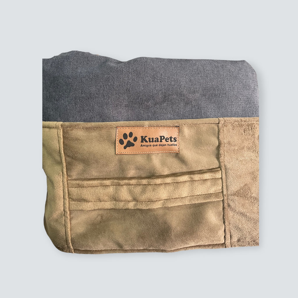 Funda de cama para perros origen gris-café