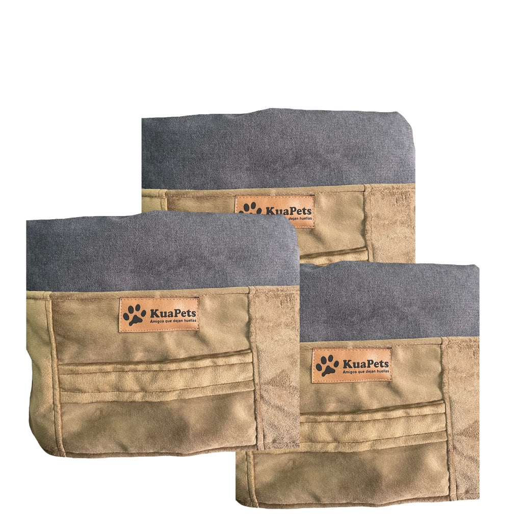 Funda de cama para perros origen gris-café
