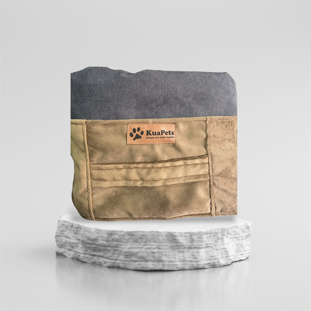 Funda de cama para perros origen gris-café
