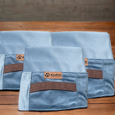 Funda de cama para perros modelo origen azul petróleo