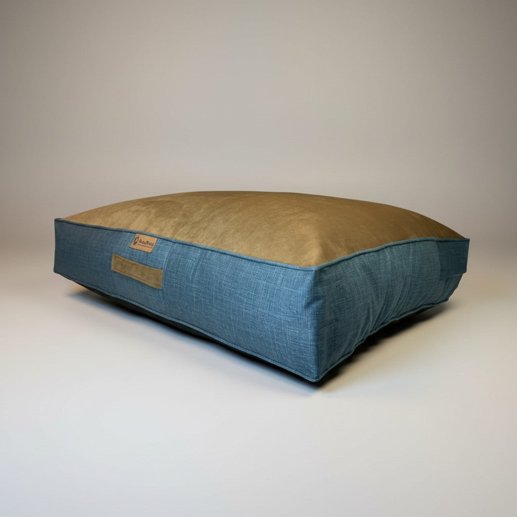 Cama para Perro Grande  Kuapets | 3XL  Café - Azul Jeans