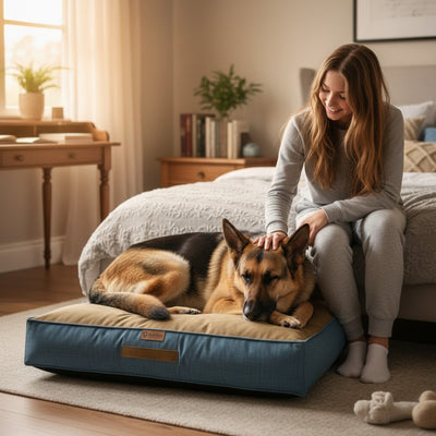 Cama para Perro Grande  Kuapets | 3XL  Café - Azul Jeans