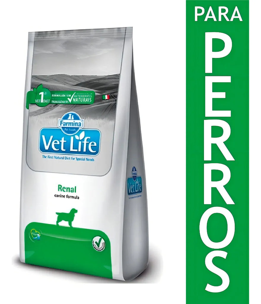 Alimento Vet Life Natural Canine Renal para perro adulto de raza pequeña sabor mix de 2 kg