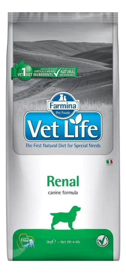 Alimento Vet Life Natural Canine Renal para perro adulto de raza pequeña sabor mix de 2 kg