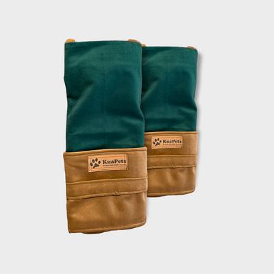 Funda de cama para perros modelo origen verde botella - café