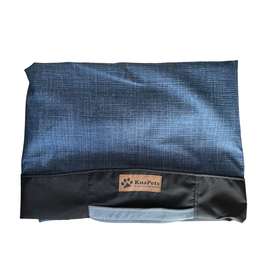 Funda de cama para perros modelo origen azul jean - negro