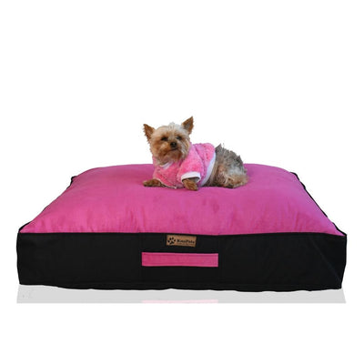 Cama para perro modelo origen – extra suave y resistente color fucsia - negro