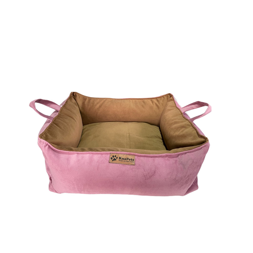 Cama para perro modelo nido kuapets palo rosa - café